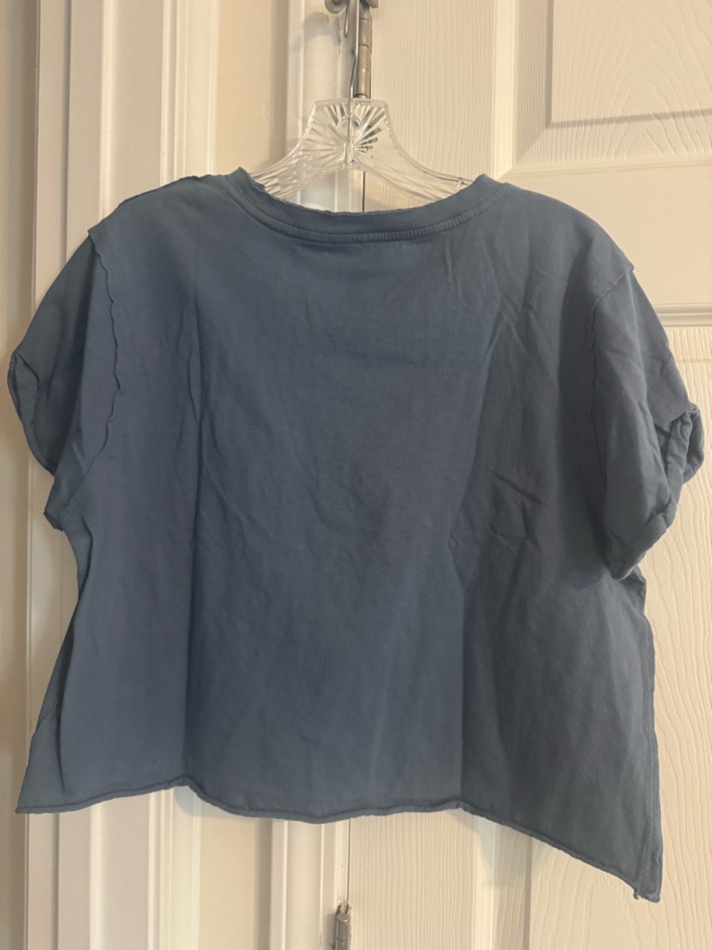We The Free Dusty Blue Cropped Boxy Tee